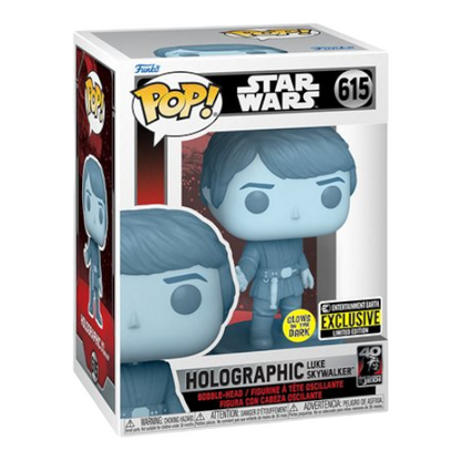 Funko POP! - HOLOGRAPIC LUKE SKYWALKER - GLOWS IN THE DARK - ENTERTAINMENT EARTH EXCLUSIVE