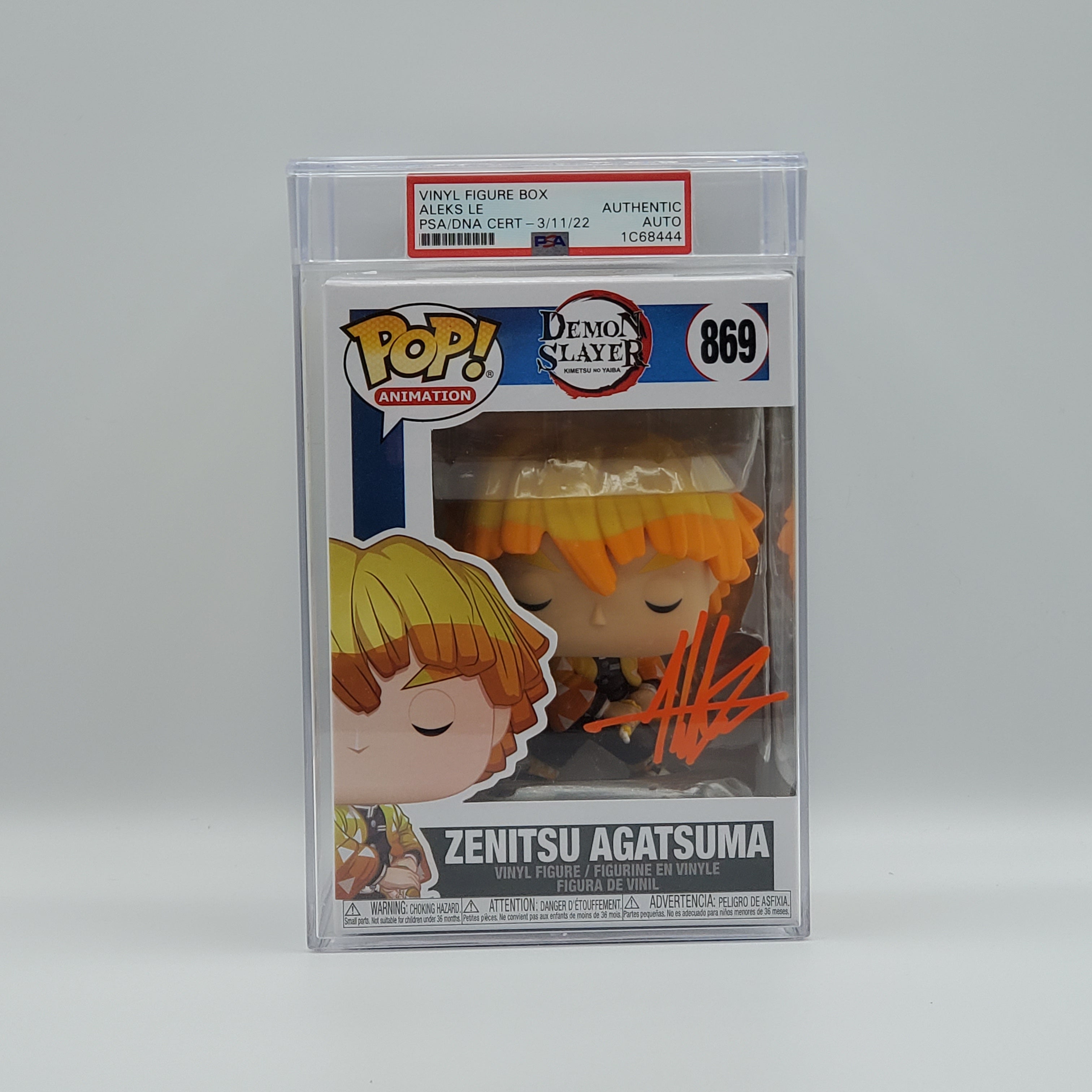 Top Zenitsu funko pop Autographed by Aleks Le