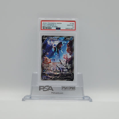 2022 - POKEMON - SWORD & SHIELD - BRILLIANT STARS - FULL ART - LUMINEON V - #156 - PSA - GEM MINT 10