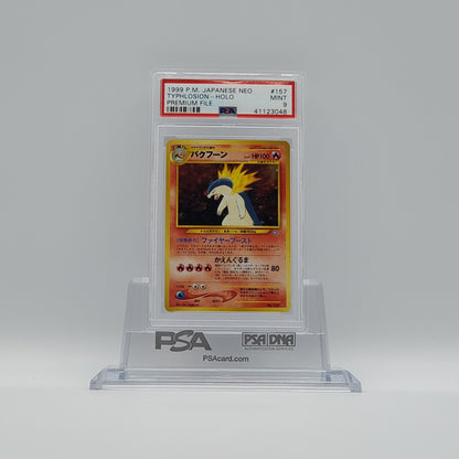 1999 - POKEMON - JAPANESE NEO - TYPHLOSION- #157 - HOLOGRAPHIC - PSA - MINT 9