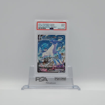 2021 - POKEMON - SWORD & SHIELD - CHILLING REIGN - SECRET RARE - FULL ART - CALYREX VMAX - #203 - PSA - MINT 9