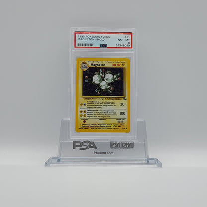 1999 - POKEMON - FOSSIL - MAGNETON - #11 - HOLOGRAPHIC - PSA - NM-MT 8