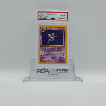 1999 - POKEMON - FOSSIL - HAUNTER - #21 - 1ST EDITION - PSA - GEM MINT 10