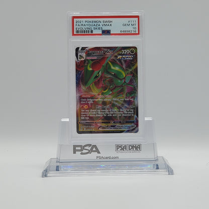 2021 - POKEMON - SWORD & SHIELD - EVOLVING SKIES - FULL ART - RAYQUAZA VMAX - #111 - PSA - GEM MINT 10