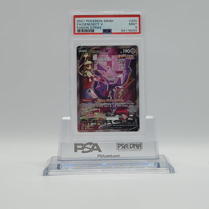 2021 - POKEMON - SWORD & SHIELD - FUSION STRIKE - FULL ART - GENESECT V - #255 - PSA - MINT 9