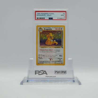 1999 - POKEMON - FOSSIL - DRAGONITE - #4 - HOLOGRAPHIC - PSA - MINT 9