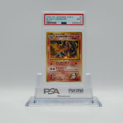 1999 - POKEMON - JAPANESE GYM 2 - BLAINE'S CHARIZARD - #6 - HOLOGRAPHIC - PSA - MINT 9