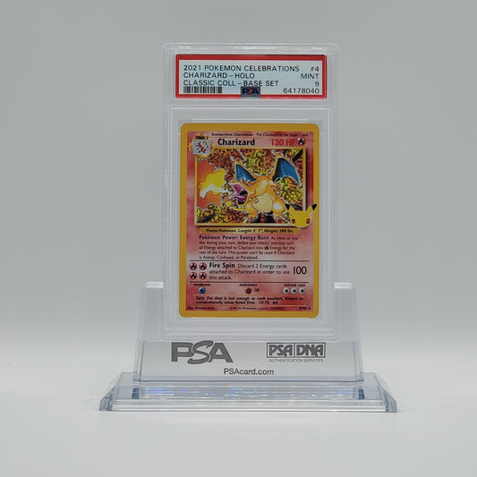 2021 - POKEMON - CELEBRATIONS - CLASSIC COLLECTION - BASE SET - CHARIZARD - #4 - HOLOGRAPHIC - PSA - MINT 9