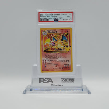 2021 - POKEMON - CELEBRATIONS - CLASSIC COLLECTION - BASE SET - CHARIZARD - #4 - HOLOGRAPHIC - PSA - MINT 9