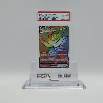 2021 - POKEMON - SWORD & SHIELD - CHILLING REIGN - SECRET RARE - FULL ART - CELEBI VMAX - #199 - PSA - EX-MT 6