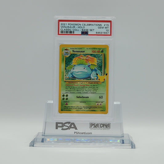 2021 - POKEMON - CELEBRATIONS - CLASSIC COLLECTION - BASE SET - VENUSAUR #15 - HOLOGRAPHIC - PSA - GEM MINT 10