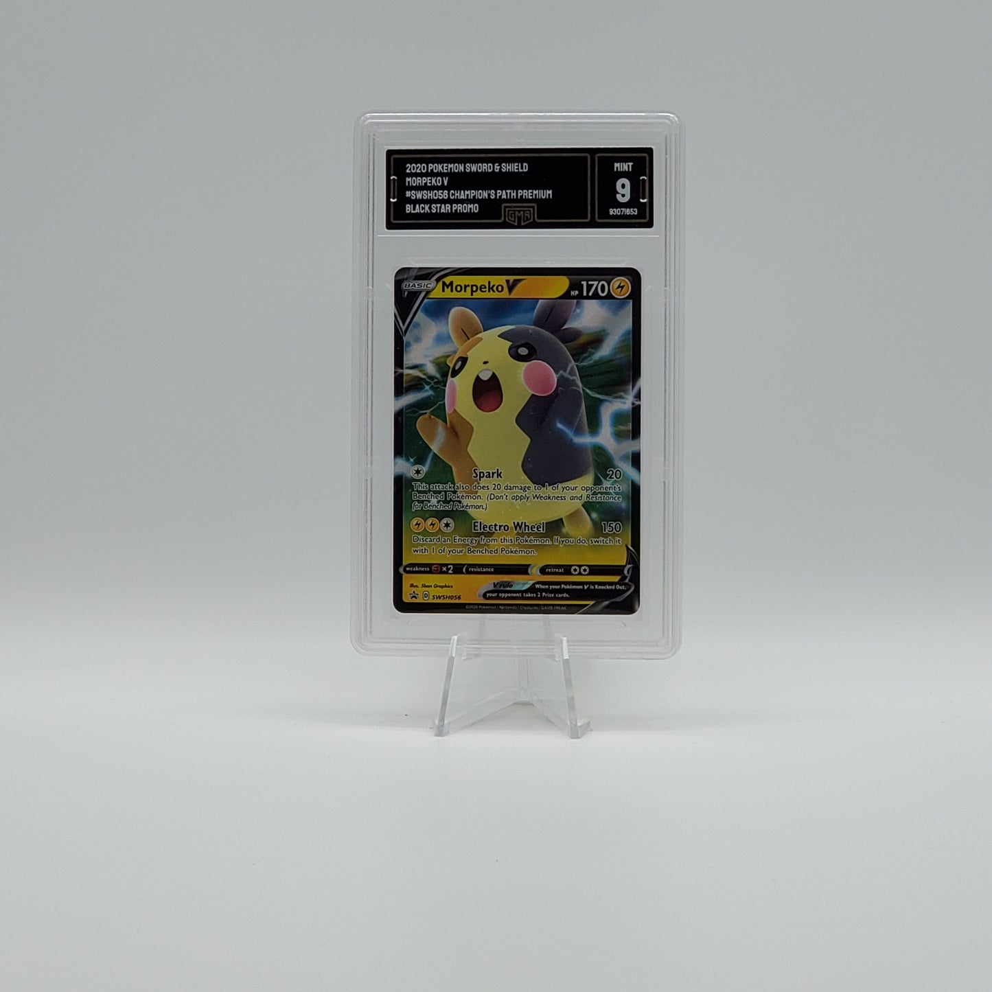 2020 -  POKEMON - SWORD & SHIELD - BLACK STAR PROMO - FULL ART - MORPEKO V - HOLOGRAPGIC - GMA - MINT 9