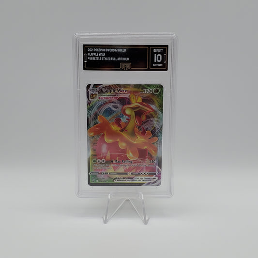 2021 - POKEMON - SWORD & SHIELD - BATTLE STYLES - FULL ART - FLAPPLE VMAX - #19 - HOLOGRAPHIC - GMA - GEM MINT 10