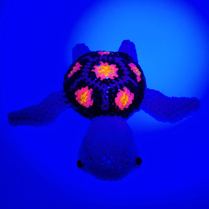 Loomigurumi Sea Turtles with UV Reactive Shell Bands