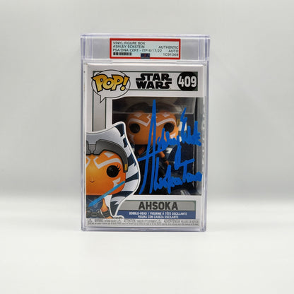 PSA ENCAPSULATED & SIGNATURE CERTIFIED - Funko POP! - STAR WARS - AHSOKA (SIGNED BY ASHLEY ECKSTEIN)