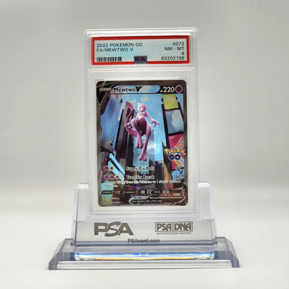 2022 - Pokémon - POKEMON GO - FA MEWTWO V - #072 - PSA - NM-MT 8