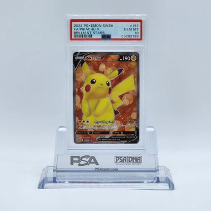 2022 - Pokémon - SWORD & SHIELD - BRILLIANT STARS - FA PIKACHU V - #157 - PSA - GEM MINT 10