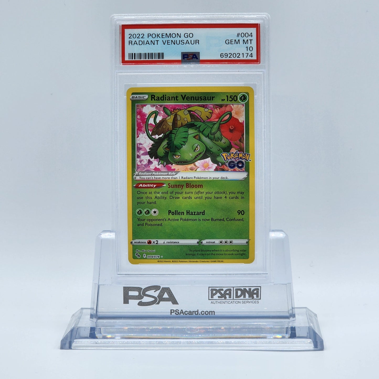 2022 - Pokémon - POKEMON GO - RADIANT VENUSAUR - #004 - PSA - GEM MINT 10