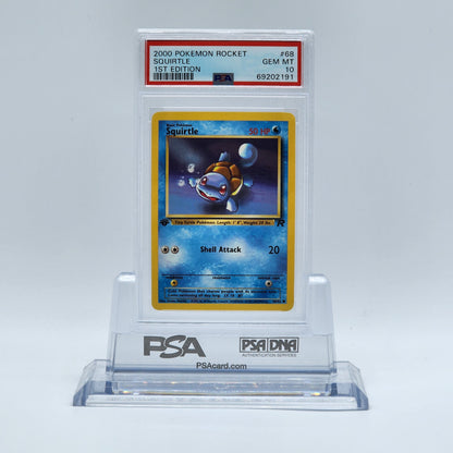 2000 - Pokémon - ROCKET - 1ST EDITION - SQUIRTLE - #68 - PSA - GEM MT 10