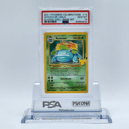 2021 - Pokémon - CELEBRATIONS - VENUSAUR - HOLOGRAPHIC - #15 - PSA - GEM MINT 10