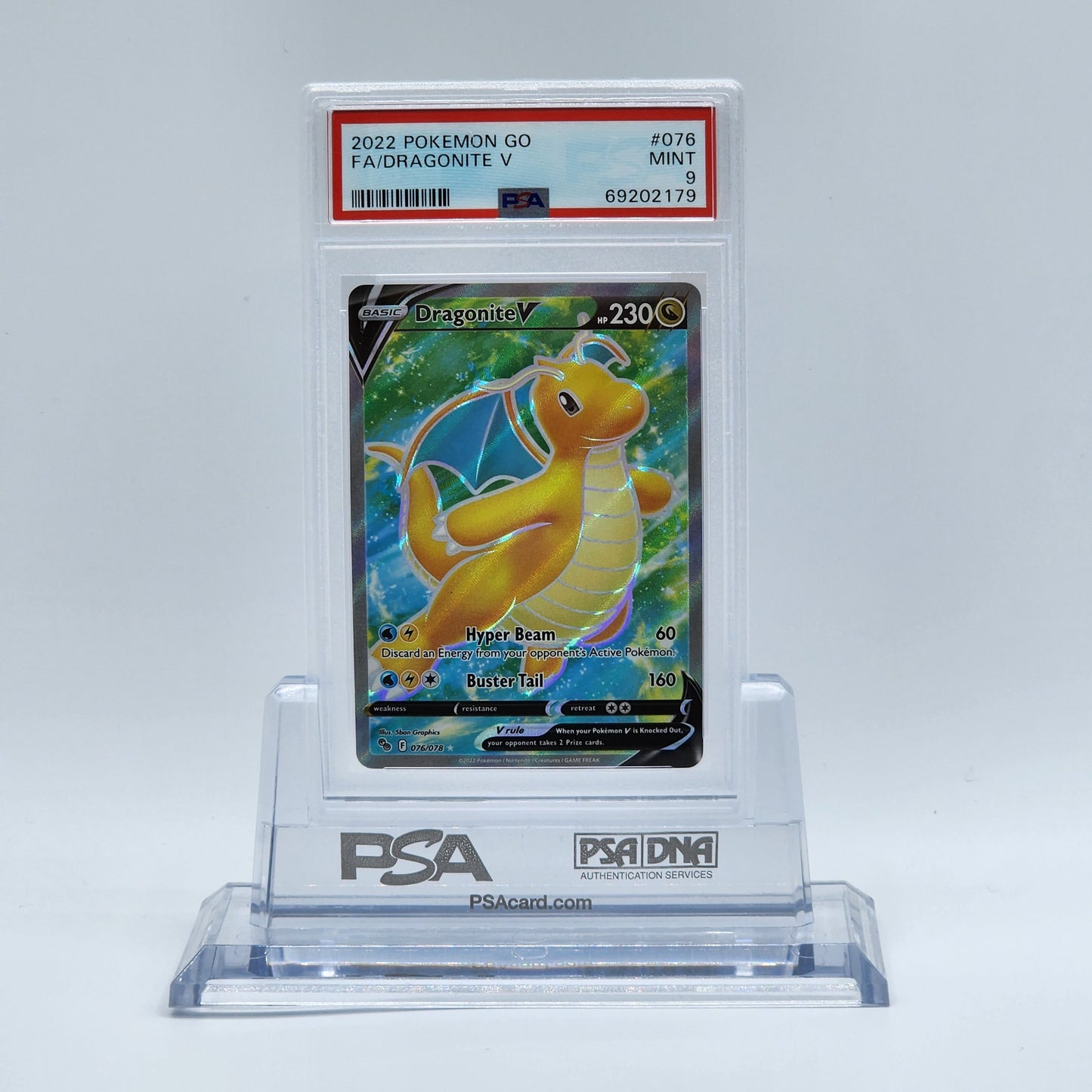 2022 - Pokémon - POKEMON GO - FA DRAGONITE V - #076 - PSA - MINT 9