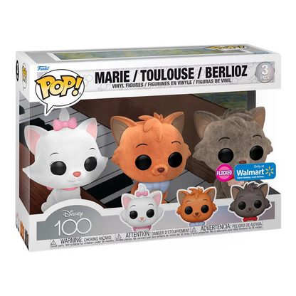 Funko POP! - DISNEY - Disney 100 - Aristocats 3 Pack (Flocked) Walmart Exclusive