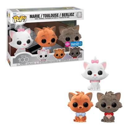 Funko POP! - DISNEY - Disney 100 - Aristocats 3 Pack (Flocked) Walmart Exclusive