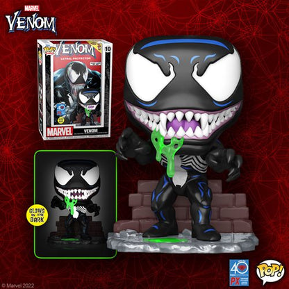 Funko POP! - VENOM - GLOW IN THE DARK WITH LETHAL PROTETCTOR COMIC COVER - PREVIEWS EXCLUSIVE